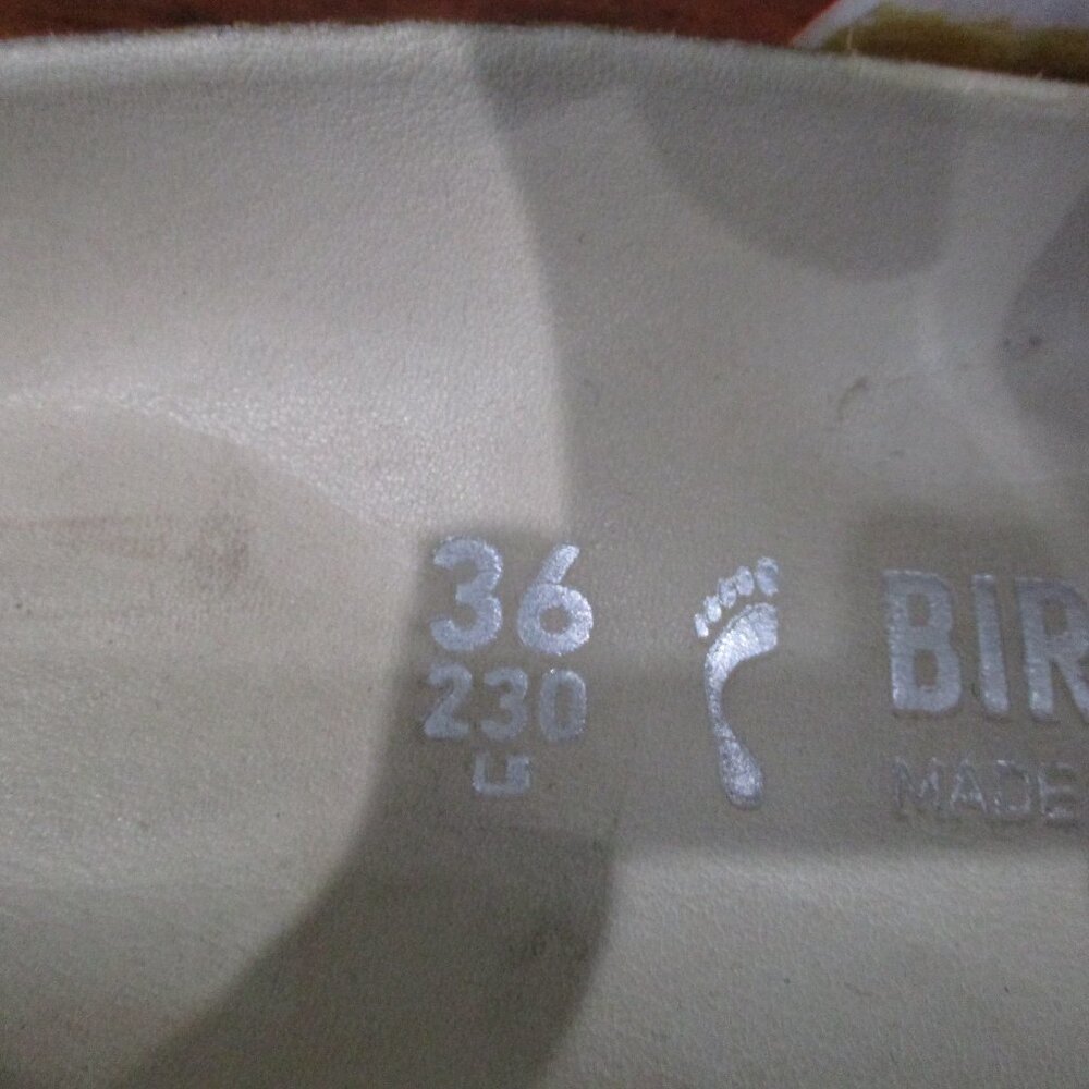 Birkenstock Orange Patent White Buckle Sandals - Picture 7 of 11